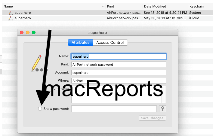 show password for wifi on mac air 2016